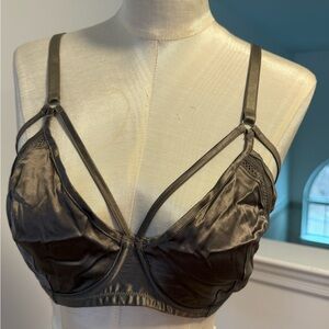 Victoria's Secret Satin Strappy Bra - Olive
